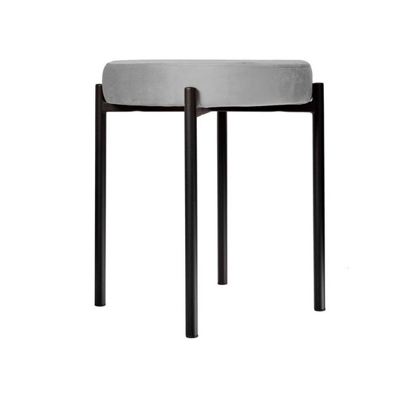 Изображение товара Табурет M DikLine B22 GREY из металла и микровелюра, высота 46 см