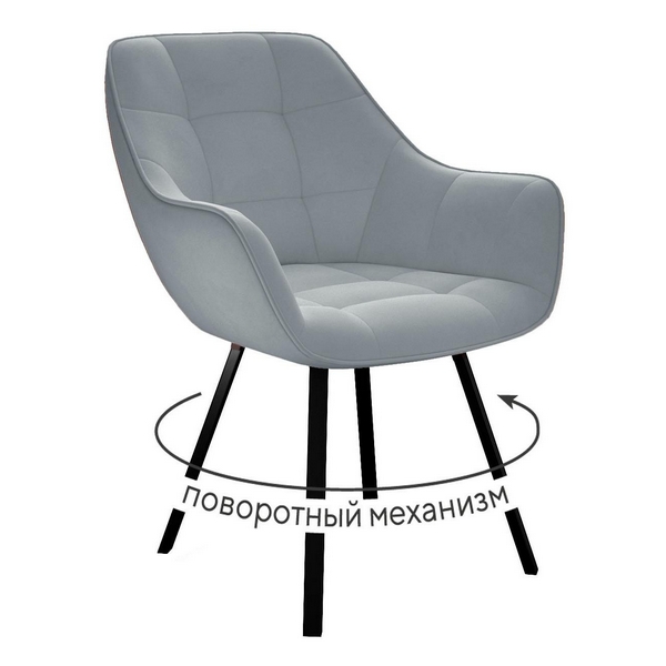 

Стул DikLine 352 поворотный, B22 GREY, ножки черные арт.00-00079847 Dikline, 00-00079847