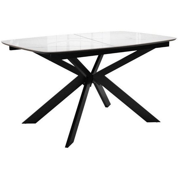 Изображение товара Стол DikLine BK140 керамика Carrara Gloss (мрамор глянец белый), подстолье черное, опоры черные 00-00085042 Изображение товара Стол DikLine BK140 керамика Carrara Gloss (мрамор глянец белый), подстолье черное, опоры черные 00-00085042