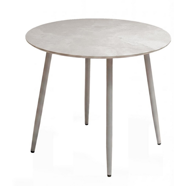 Стол DikLine RKM90 Керамика глянец белый Icelandic white jade (Ostra Bianco Light)/подстолье капучино/опоры капучино 00-00086668 Dikline