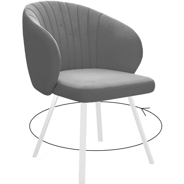 

Стул DikLine 258 поворотный, Z28 серый, ножки белые Dikline, 258 00-00066444