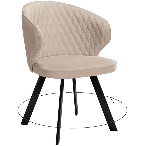 

Стул DikLine 249 поворотный, B03 BEIGE, ножки черные Dikline, 249 00-00066974