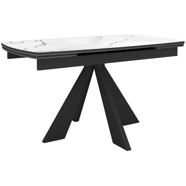 

Стол DikLine SKU120 Керамика Белый мрамор,подстолье черное,опоры черные Dikline, SKU120 00-00066500