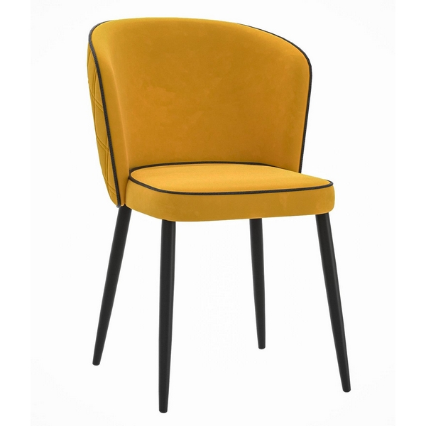 

Стул DikLine 347 микровелюр E 54 горчичный, ножки черные Dikline, 347 00-00069496