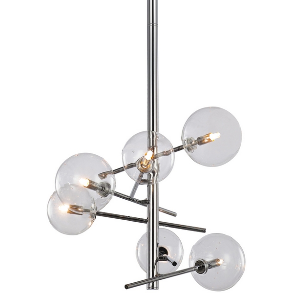 Изображение товара Потолочная люстра на штанге MX19009070-6A DeLight Collection Globe Mobile chrome в форме шара