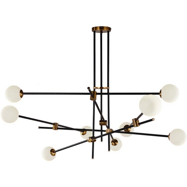 

Потолочная люстра на штангеDelight Collection Bistro Globe 9389P/9 black/gold в форме шара DeLight Collection, Золото, Bistro Globe 9389P/9 black/gold