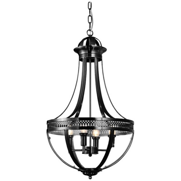 Подвесная люстра Capitol 4 black KM0287P-4 black DeLight Collection