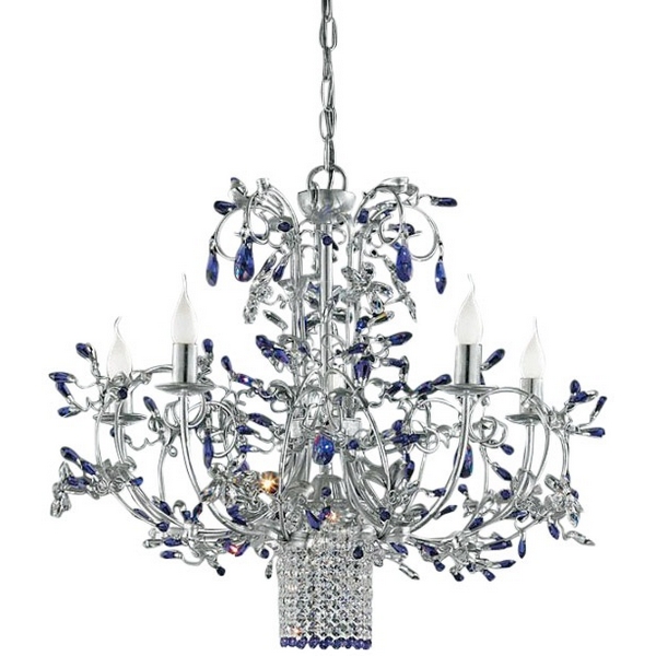 

Подвесная люстра MM Lampadari Luxury 6806/5+1-X viola V1021, Серебро, Luxury 6806/5+1-X viola V1021