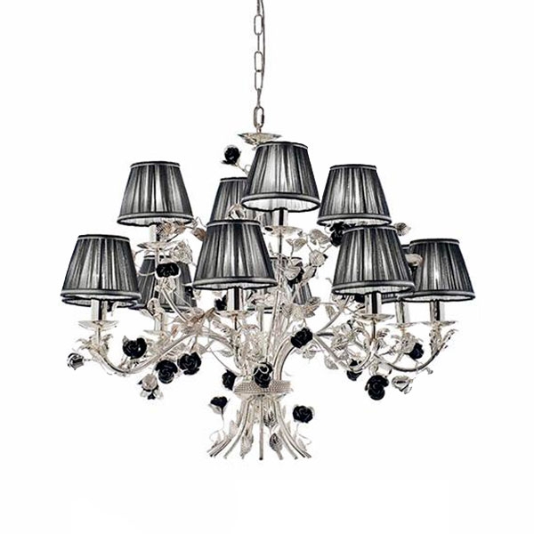 

Большая люстра 6906/8+4 V2544 MM Lampadari Paris с розой, Серебро, Paris 6906/8+4 V2544