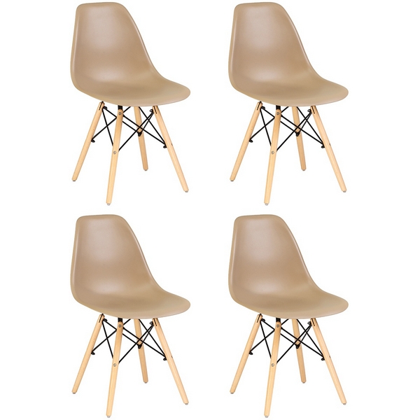 

Набор 4 шт стул обеденный DOBRIN DSW (ножки светлый бук, цвет бежевый (GR-03)) Dobrin, LMZL-PP638-N_LB-MTR_P-GR-03