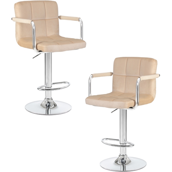 

Набор 2 шт стул барный DOBRIN KRUGER ARM (бежевый велюр (MJ9-10)) Dobrin, LM-5011-N_CH-M_V-MJ9-10