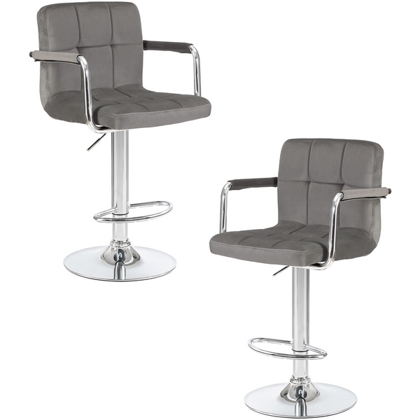 

Набор 2 шт стул барный DOBRIN KRUGER ARM (серый велюр (MJ9-75)) Dobrin, LM-5011-N_CH-M_V-MJ9-75
