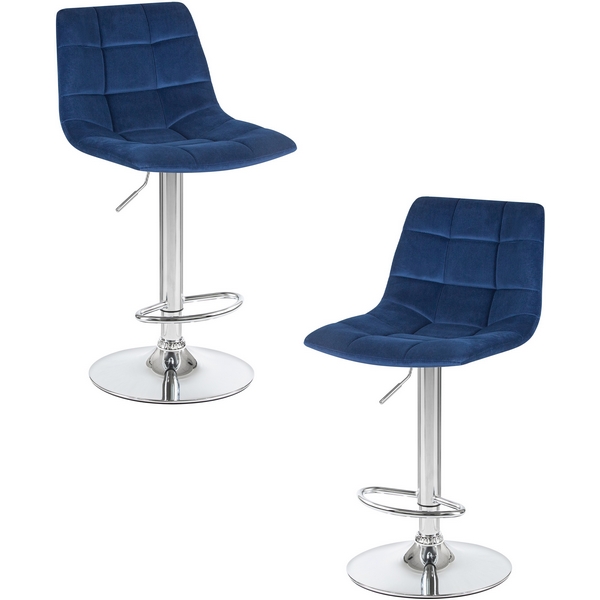 Изображение товара Набор из 2 барных стульев DOBRIN TAILOR синий велюр MJ9-117 современный стиль