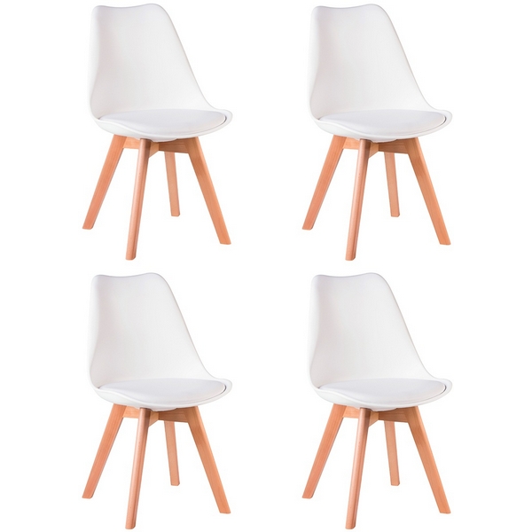 

Набор 4 шт стул обеденный DOBRIN JERRY SOFT (ножки светлый бук, цвет сиденья белый (W-02)) Dobrin, LMZL-PP635-N_LB-TR_P-W-02