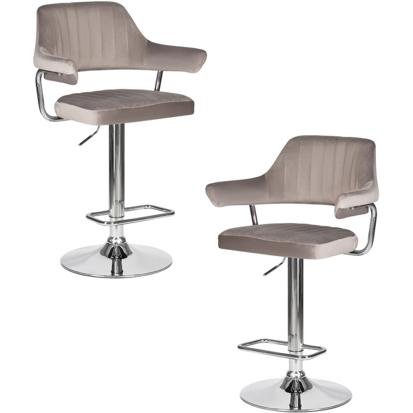 Изображение товара Набор 2 барных стульев DOBRIN CHARLY с мягким сиденьем и регулируемой высотой
