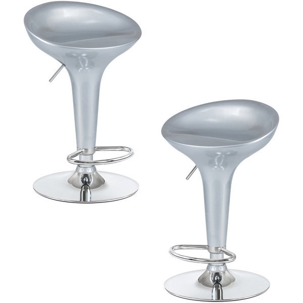 Изображение товара Набор 2 шт барных стульев DOBRIN BOMBA серебряный металлик