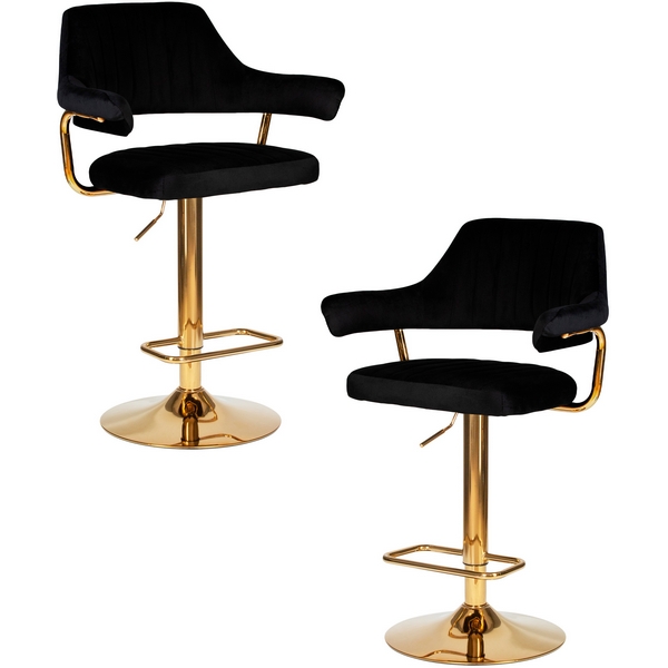 

Набор 2 шт стул барный DOBRIN CHARLY GOLD (черный велюр (MJ9-101)) Dobrin, LM-5019-N_G-M_V-MJ9-101