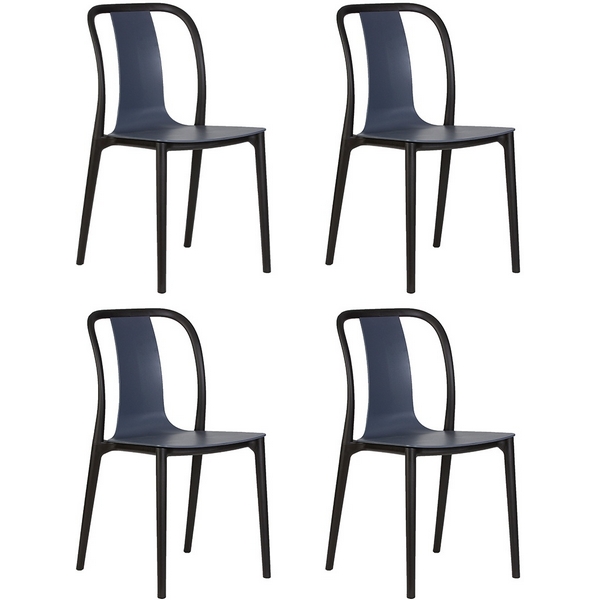 

Набор 4 шт стул обеденный DOBRIN ADAM (черный/серо-голубой) Dobrin, LMZL-PP669-N_B-_P-smoke-blue
