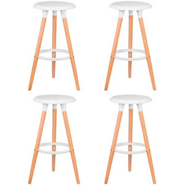 

Набор 4 шт табурет барный DOBRIN ROYCE (ножки светлый бук, цвет белый (W-02)) Dobrin, LMZL-PP652-N_LB-MTR_P-W-02