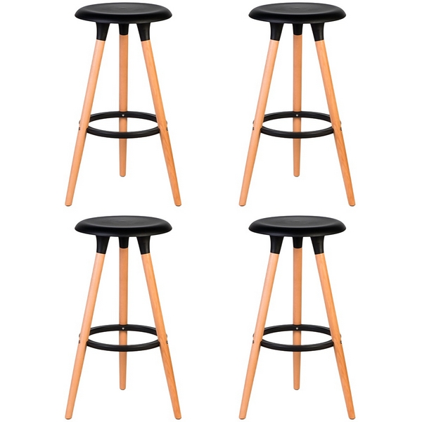 

Набор 4 шт табурет барный DOBRIN ROYCE (ножки светлый бук, цвет чёрный (B-03)) Dobrin, LMZL-PP652-N_LB-MTR_P-B-03
