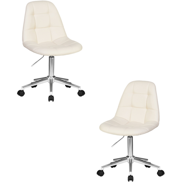 Изображение товара Набор 2 офисных кресел DOBRIN MONTY кремовых современные комфортные