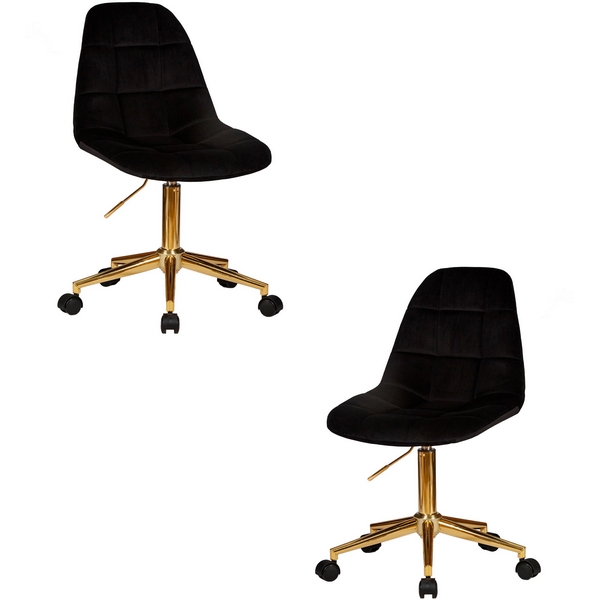 

Набор 2 шт офисное кресло для персонала DOBRIN MONTY GOLD (чёрный велюр (MJ9-101)) Dobrin, LM-9800-N_G-M_V-MJ9-101