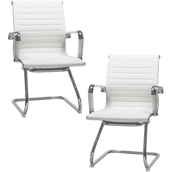 

Набор 2 шт офисное кресло для посетителей DOBRIN CODY (белый) Dobrin, LMR-102N-N_CH-M_EL-white