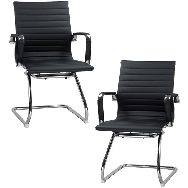 

Набор 2 шт офисное кресло для посетителей DOBRIN CODY (чёрный) Dobrin, LMR-102N-N_CH-M_EL-black