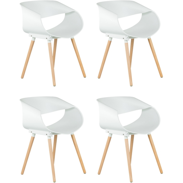 

Набор 4 шт стул обеденный DOBRIN ALIEN (ножки светлый бук, цвет белый (W-02)) Dobrin, LMZL-PP682-N_LB-TR_P-W-02