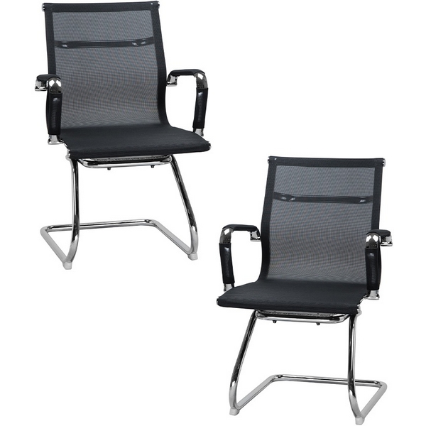 

Набор 2 шт офисное кресло черное с нагрузкой до 150 кг для посетителей DOBRIN CODY MESH (черный) Dobrin, LMR-102N-N_CH-M_MSH-black