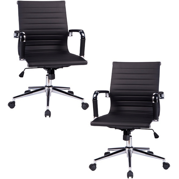 

Набор 2 шт офисное кресло для руководителей DOBRIN CLAYTON (чёрный) Dobrin, LMR-118B-N_CH-M_EL-black