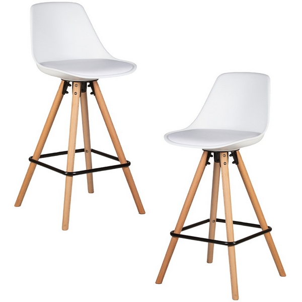 

Набор 2 шт стул полубарный DOBRIN RONNI (ножки светлый бук, белый (ZL-W-02)) Dobrin, LMZL-PP759A-1-N_LB-MTR_EL-ZL-W-02