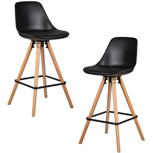 

Набор 2 шт стул полубарный DOBRIN RONNI (ножки светлый бук, черный (B-03)) Dobrin, LMZL-PP759A-1-N_LB-MTR_EL-B-03