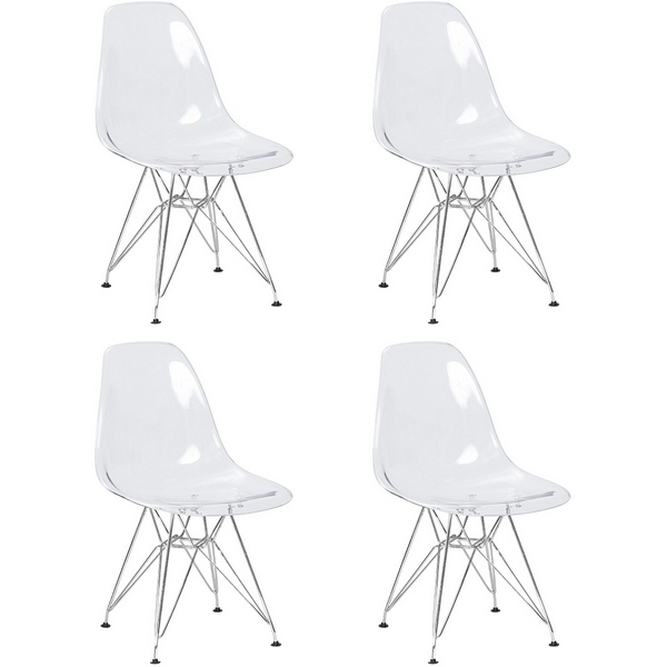 

Набор 4 шт стул обеденный DOBRIN DSR CASPER (ножки хром, цвет прозрачный) Dobrin, LMZL-PC818A-N_CH-M_P-clean