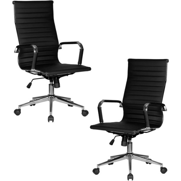 

Набор 2 шт офисное кресло для руководителей DOBRIN CLARK SIMPLE (чёрный) Dobrin, LMR-101B-N_CH-M_EL-black