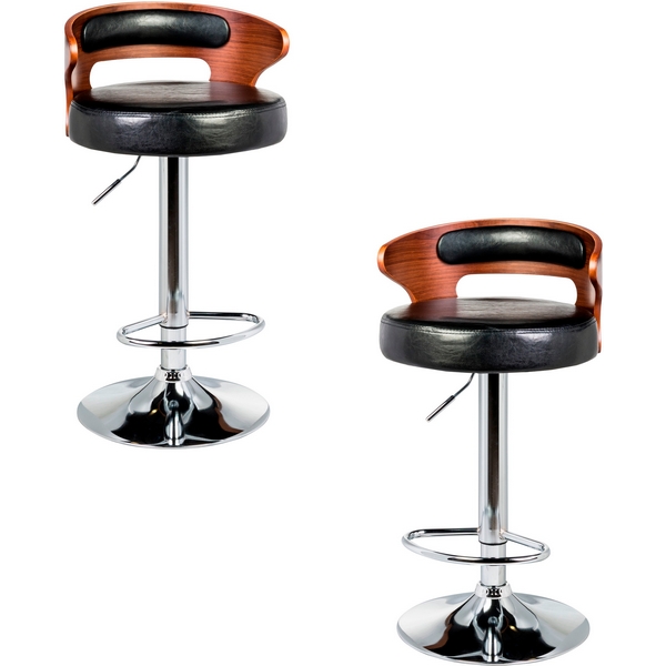 

Набор 2 шт стул барный DOBRIN FRED (коричневое дерево, чёрный) Dobrin, LMZ-1018-N_CH-M_EL-black