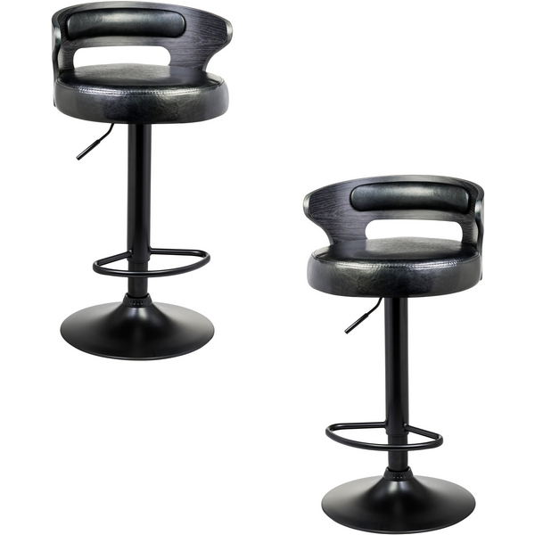 

Набор 2 шт стул барный DOBRIN FRED BLACK (чёрное дерево, чёрный) Dobrin, LMZ-1018-N_B-M_EL-black