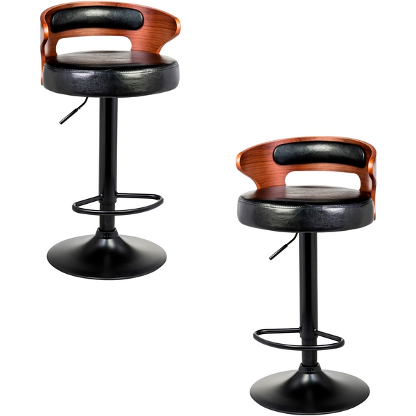 

Набор 2 шт стул барный DOBRIN FRED BLACK (коричневое дерево, чёрный) Dobrin, LMZ-1018-N_B-M_EL-brown