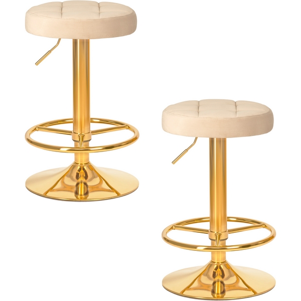 

Набор 2 шт табурет барный DOBRIN BRUNO GOLD (бежевый велюр (MJ9-10)) Dobrin, LM-5008-N_G-M_V-MJ9-10