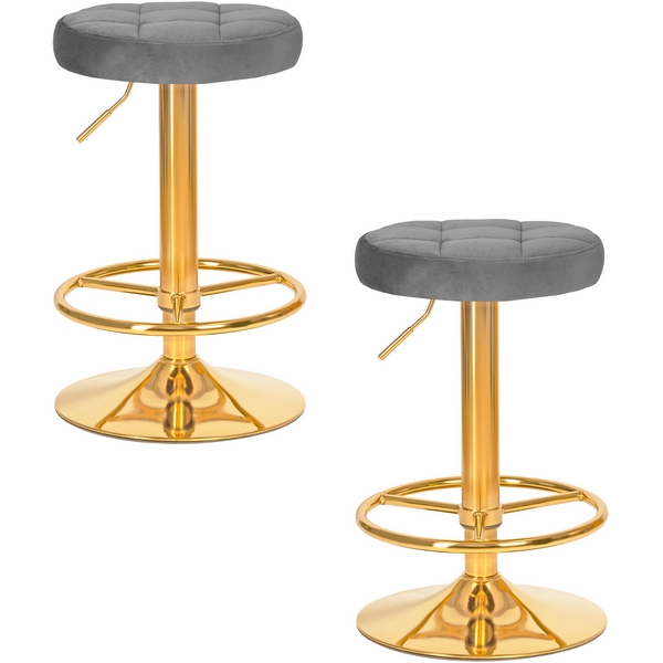 

Набор 2 шт табурет барный DOBRIN BRUNO GOLD (серый велюр (MJ9-75)) Dobrin, LM-5008-N_G-M_V-MJ9-75