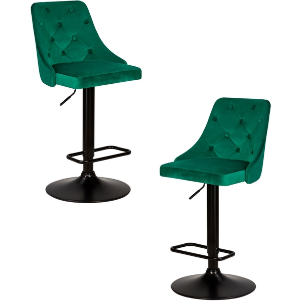 Изображение товара Набор 2 шт барных стульев DOBRIN JOSEPH BLACK с регулятором высоты и вращением