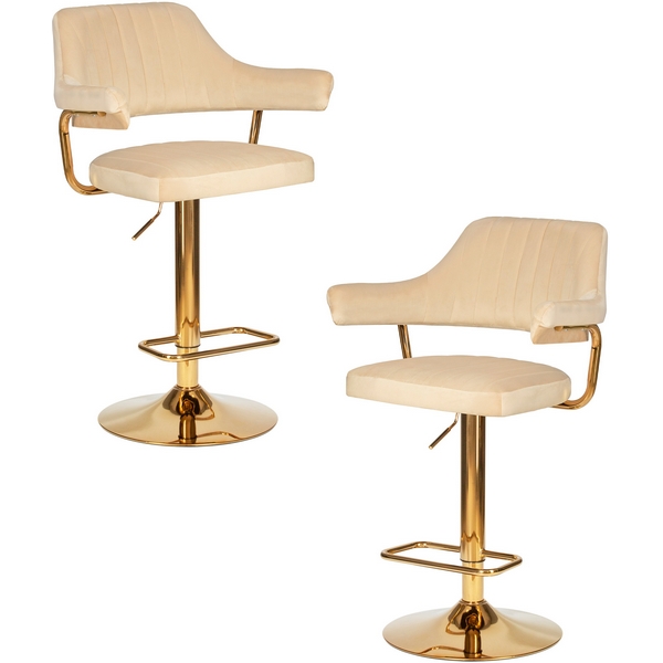 

Набор 2 шт стул барный DOBRIN CHARLY GOLD (бежевый велюр (MJ9-10)) Dobrin, LM-5019-N_G-M_V-MJ9-10