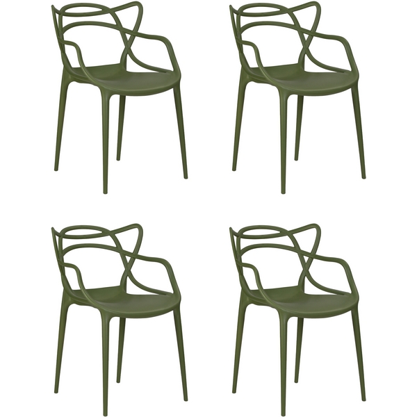 

Набор 4 шт стул обеденный DOBRIN MASTERS (зеленый хаки (G-17)) Dobrin, LMZL-PP601-N_P-G-17