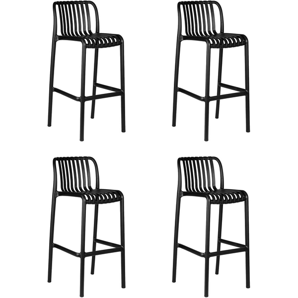 

Набор 4 шт стул с подставкой для ног с каркасом из пластика барный DOBRIN CHLOE BAR (черный) Dobrin, LMZL-PP777-N_P-B-03