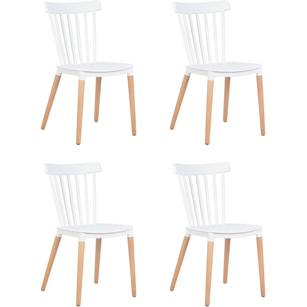 

Набор 4 шт стул обеденный DOBRIN THEO (ножки светлый бук, цвет белый (W-02)) Dobrin, LMZL-PP687-N_LB-TR_P-W-02