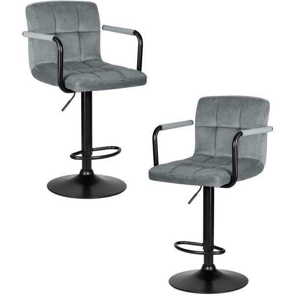 

Набор 2 шт стул барный DOBRIN KRUGER ARM BLACK (серый велюр (MJ9-75)) Dobrin, LM-5011-N_B-M_V-MJ9-75