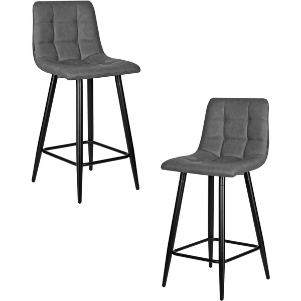 

Набор 2 шт стул полубарный DOBRIN OLIVIA (черные матовые ножки, серая антрацитовая винтажная экокожа (RU-08)) Dobrin, LML-8078-1-N_B-M_EL-RU-08