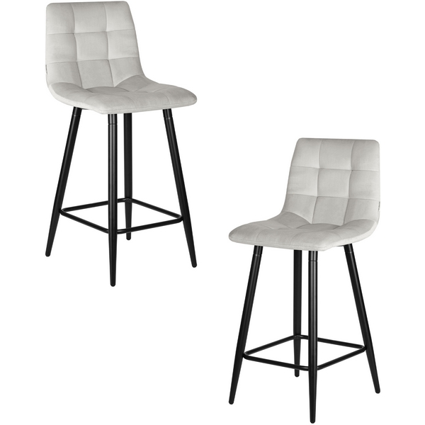 

Набор 2 шт стул полубарный DOBRIN OLIVIA (черные матовые ножки, светло-серый велюр (108-52)) Dobrin, LML-8078-1-N_B-M_V-108-52