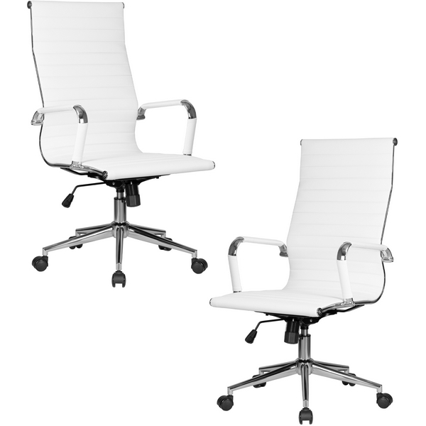 

Набор 2 шт офисное кресло для руководителей DOBRIN CLARK SIMPLE (белый) Dobrin, LMR-101B-N_CH-M_EL-white