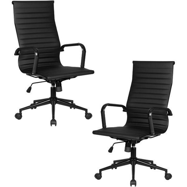 

Набор 2 шт стул для офиса с крестовиной для руководителей DOBRIN CLARK SIMPLE BLACK (черный) Dobrin, LMR-101B-N_B-M_EL-black